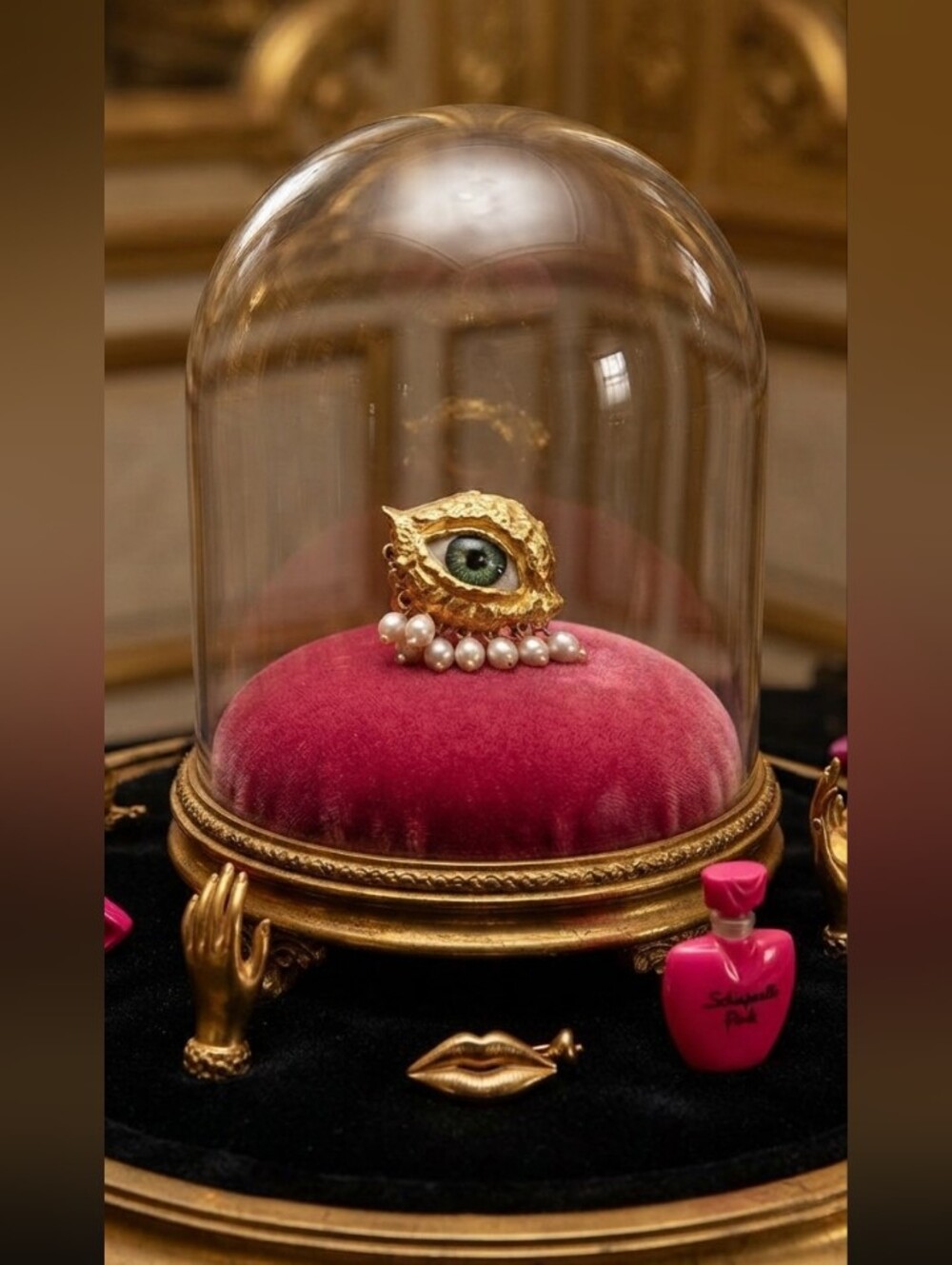 Gold Eye Pearl Statement Ring With Fresh Water Pearls 👁️